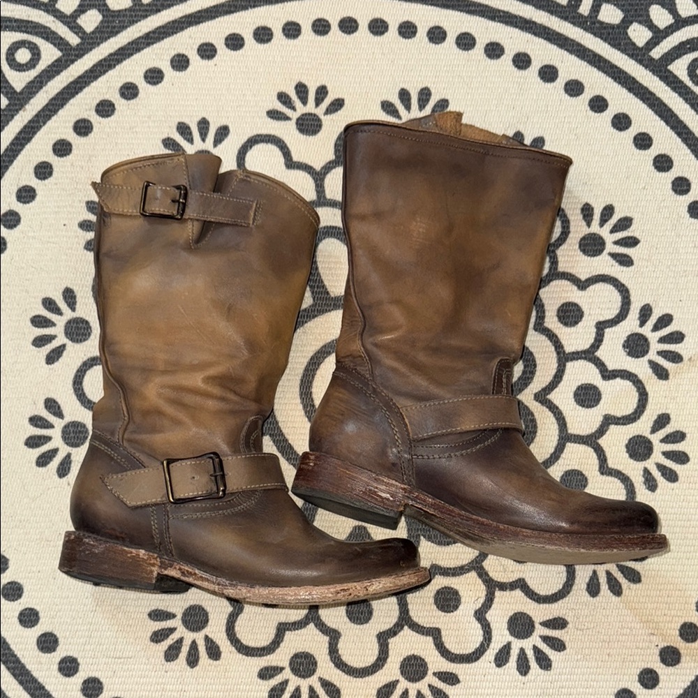 Freebird Brown Leather Buckle Boots